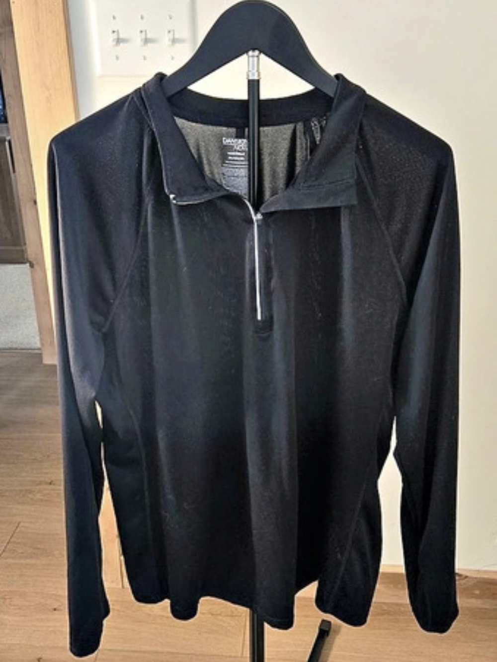 Danskin Now Semi-Fitted Quarter-Zip Pullover Black XXL/2X